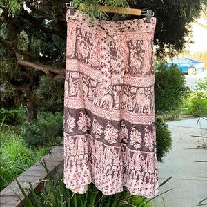 Bohemian Pink and‎ Brown Skirt size XS/S